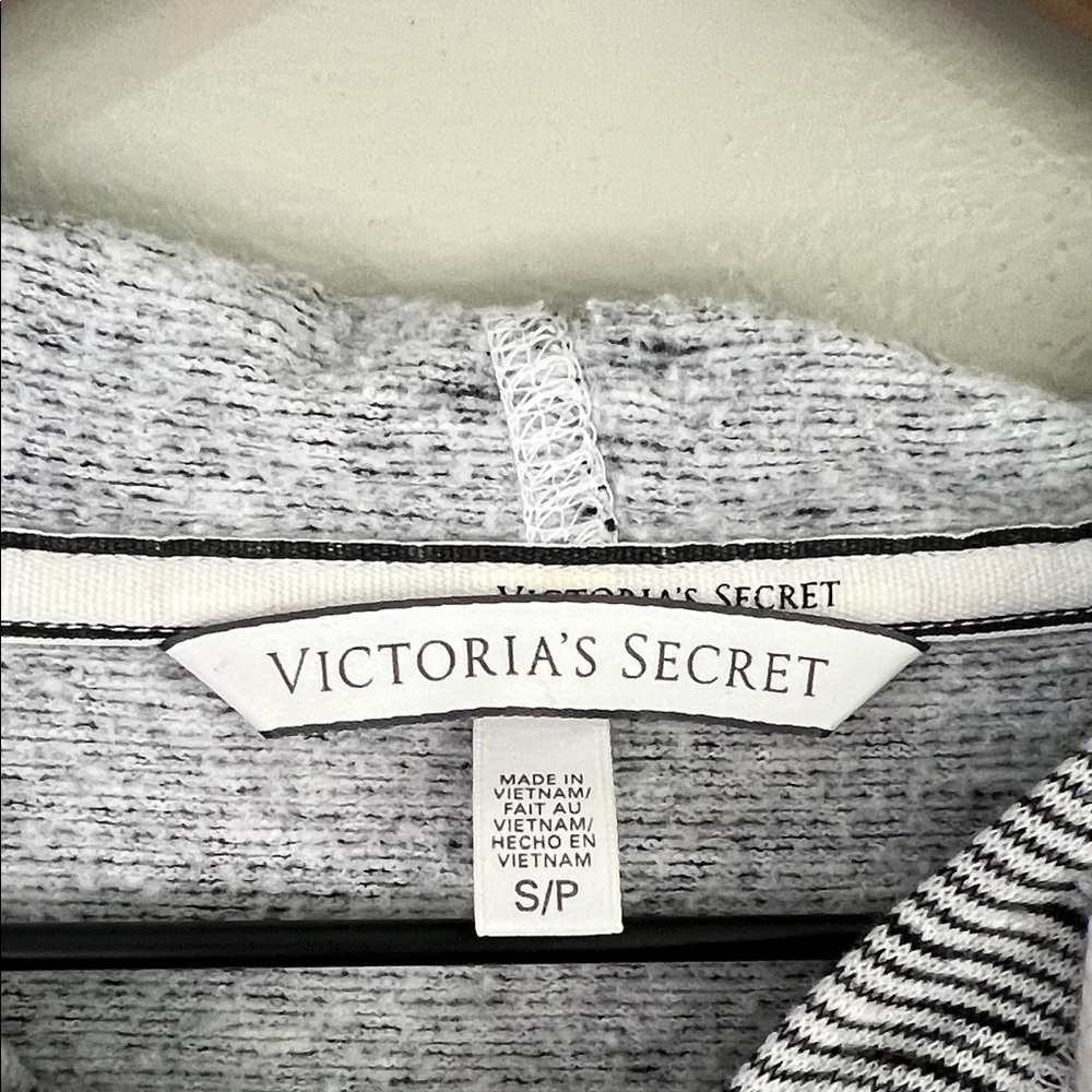 Victoria Secret Angel Gray Zip-Up Hoodie Womens Small / P Cropped - Picture 2 of 8